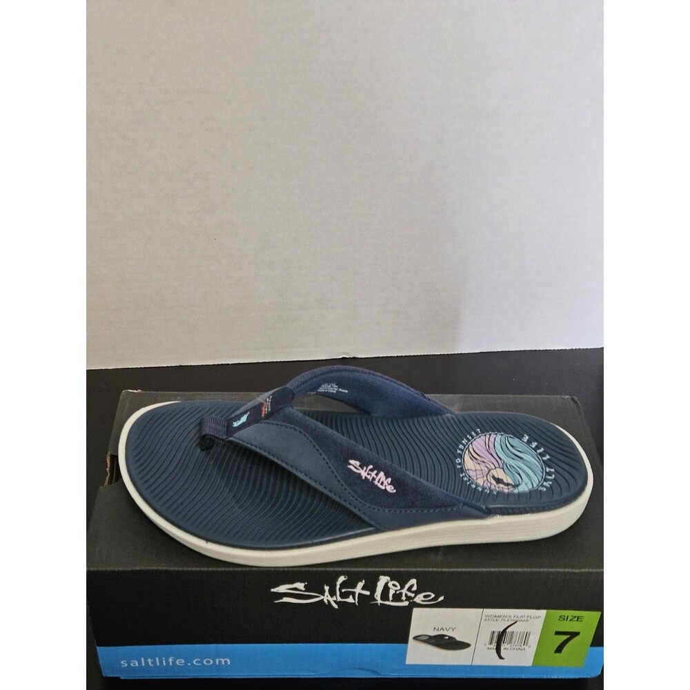 Sz 9 - Salt Life Womens Flip Flops Blue